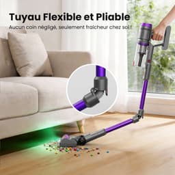 Draadloze Steelstofzuiger Met Accu, 600W/58Kpa, Inclusief Mini-Turbo-Mijtborstel – 75 Minuten Gebruiksduur, 1 M Uitschuifbare Slang, 6-Traps Hepa-Filtratie, Led-Touchdisplay, Vrijstaand, Stil ≤62 Db, Stofreservoir Van 1,6 L — thumbnail 3