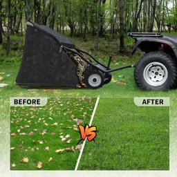 Grasveger Slepen - Bladverzamelaar Tuin - Gazon Onderhoud - Verstelbare Borstelhoogte - 112cm Werkbreedte - Zwart — thumbnail 5