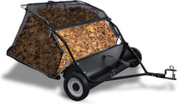 Grasveger Slepen - Bladverzamelaar Tuin - Gazon Onderhoud - Verstelbare Borstelhoogte - 112cm Werkbreedte - Zwart — thumbnail 1