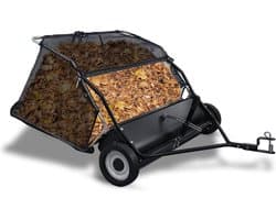Grasveger Slepen - Bladverzamelaar Tuin - Gazon Onderhoud - Verstelbare Borstelhoogte - 112cm Werkbreedte - Zwart