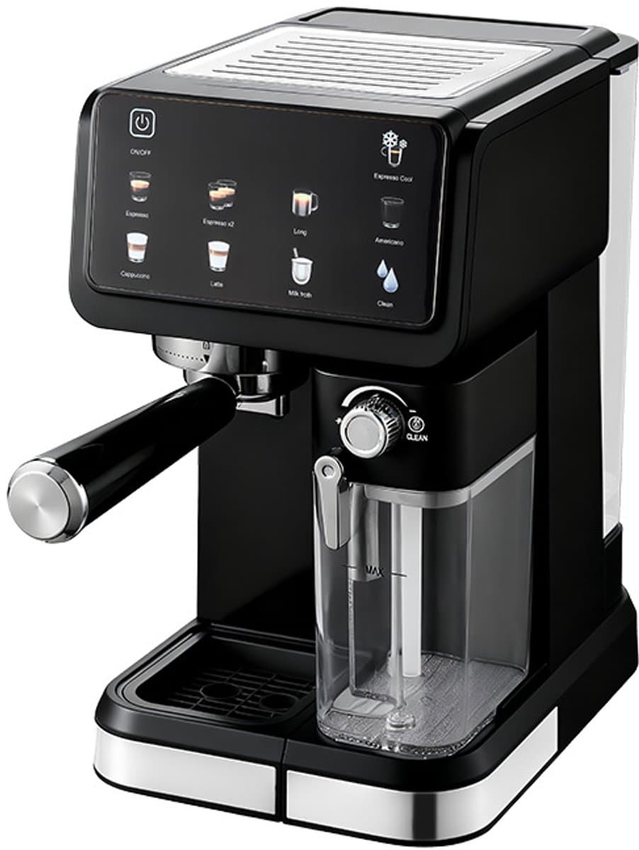 BlitzHome CM5600 1350W Automatische Espressomachine met Melkopschuimer, 20 Bar Pomp, 6 Koffiemodi, Automatisch Reinigingssysteem, Slim Scherm voor Thuis of Café, Zwart — afbeelding 1