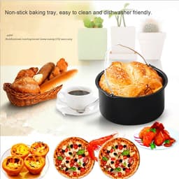Cosensi - Air Fryer Accessoires - Ronde Taartvorm - 8 Inch - Pizzapan - Ideaal voor Frittata en Lasagne - Geschikt voor alle elektrische friteuses — thumbnail 3
