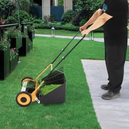 Handmatige Grasmaaier - Duwmaaier Grasveger - Gazon Onderhouden - 5 Stalen Maaidekken - 30 cm Maaibreedte - Zwart Groen — thumbnail 4