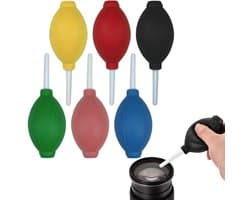 Set van 6 luchtblazers – Reinigingsblazers – Handmatige stofverwijderaars – Wimpersdrogers – Vetplanten reinigingstools – Inktverspreidingstool – Voor het reinigen van cameralenzen, toetsenborden, inktkunst, vetplanten (15 x 6 cm — Meerkleurig)