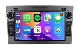 Autoradio 1/32GB met Carplay en Android auto | Geschikt voor Opel Astra H, Corsa D, Vectra C, Combo, Antara, Zafira, Meriva, Vivaro, Tigra 2001-2013 | Radio scherm met Navigatie | 2001 2002 2003 2004 2005 2006 2007 2008 2009 2010 2011 | Donker grijs — thumbnail 1