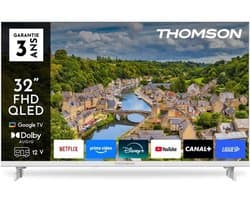 Thomson 32FQG3S15CW - QLED TV 32 inch (80 cm) - Full HD 1920x1080 - 12V-adapter - Google TV - 3x HDMI 1.4 - WiFi