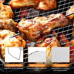 Airfryer rooster, accessoire geschikt voor het grillen van de airfryer, gemaakt van 304 roestvrij staal, geschikt voor grillen en stomen. — thumbnail 3
