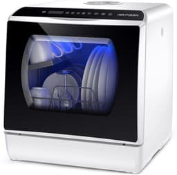 AIRMSEN Mini Vaatwasser - Vrijstaand - Watertank 5L - 5+1 Programma's - 4 Couverts - 42.5 cm - Zwart/Wit — thumbnail 1