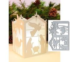 3D Lantern Kerstkaart met Snijmallen, Zonnebloem en Bladeren voor DIY Scrapbooking en Kaarten Maken
