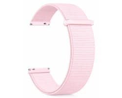 Kiraal - Premium Luxe Nylon Horlogebandje - Ademend Geweven Nylon - 20mm - Roze - Smartwatch bandje - Universeel