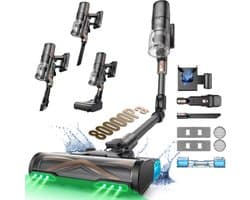 Proscenic P20 - Steelstofzuiger Draadloos –80KPA - 180AW - 680W - 70Min - Grote 1,5L Opvangbak - 4 zuigmodi - Voor Tapijt Vloeren Autos