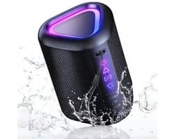 Fokelyi S1 Bluetooth Speaker 24W- Draadloze Muziek BoxTot - IPX7- TWS Pairing - Bluetooth 5.4- Draagbare Draadloze Speaker met RGB Lichtshow -Mini Bluetooth Speaker - IPX7 Waterproof - RGB-verlichting - Draagbaar - Zwart