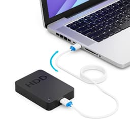 Micro USB 3.0 Kabel - Datakabel Laadkabel - Externe Schijven - 5 Gbit/s Snelheid - 2 Meter - Wit — thumbnail 3