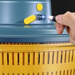 Elektrische Groentewasmachine - Salad Spinner Vergiet - Keuken Reinigen Drogen - Multifunctioneel Kneedkom - 4 Liter Capaciteit - Blauw — thumbnail 4