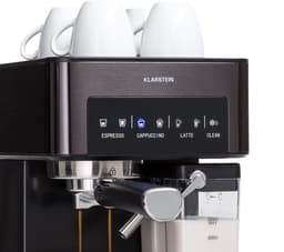 Klarstein Koffiemachine Arabica Comfort portafiltermachine 1350 watt 20 bar 1,8 liter touch control - Espressomachine - Stoompijpje LED - RVS - Coffee Machine Koffieautomaat — thumbnail 1