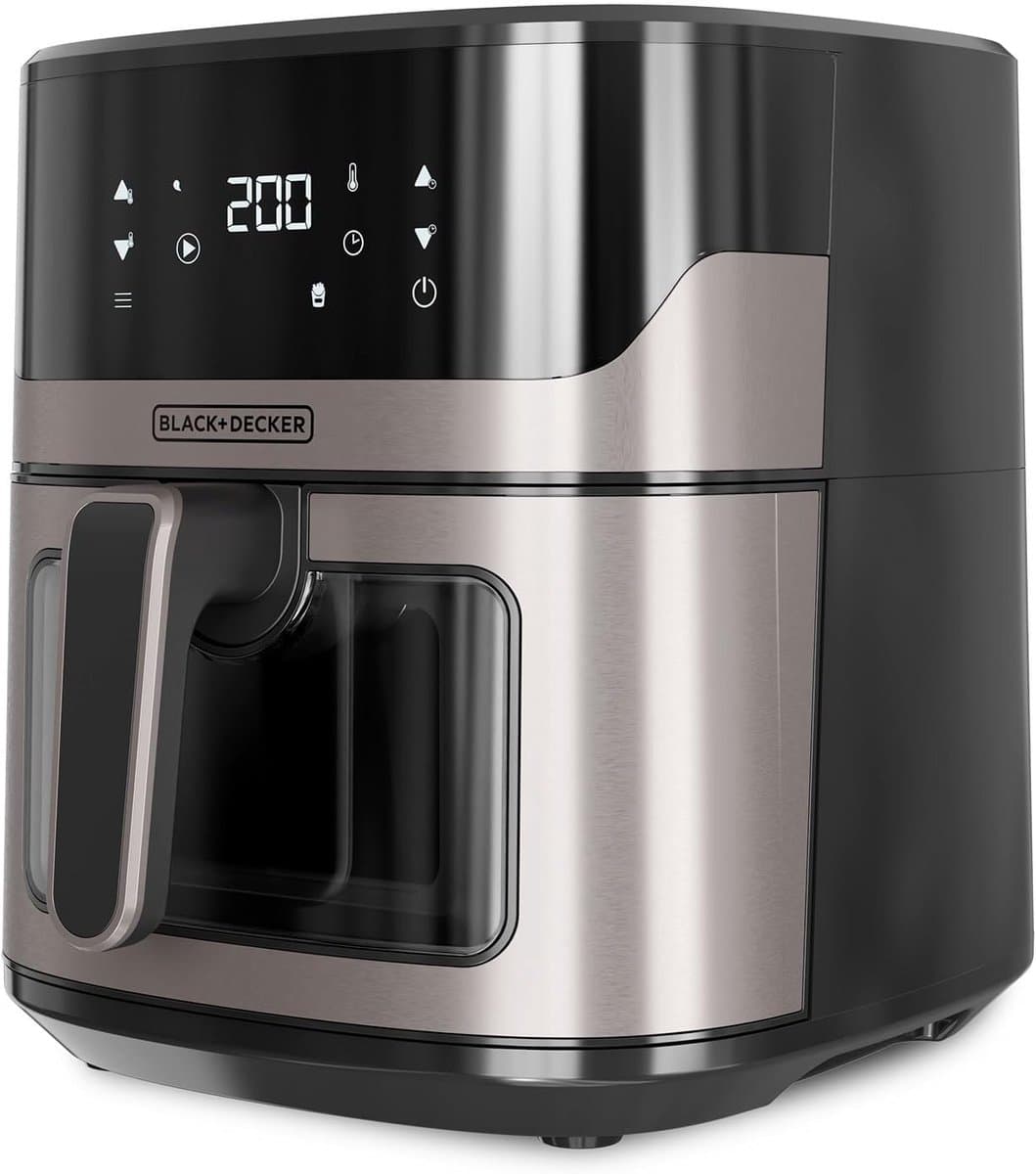 Airfryer Zonder Olie - Hetelucht Frituurpan - Gezond Bakken - Groot Volume 6.5L - 28x26x35cm - Zwart — afbeelding 1