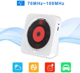 Discman - Walkman - Draagbare CD Speler met Bluetooth - Ingebouwde Speaker - Inclusief Afstandsbediening - Radio - Timer - Wit — thumbnail 2