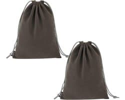 Hoofdtelefoon Opbergzak - Reis Headset Case - Veilig Vervoeren - Zachte Trekkoord Sluiting - 26.7 x 21.6 cm - Grijs