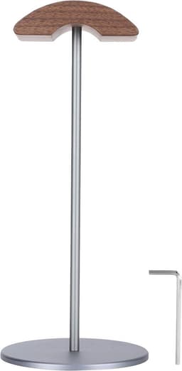 Koptelefoon Standaard - Headset Houder - Bureau Organisatie - Walnoot Hout Basis - Zwart Aluminium — thumbnail 5