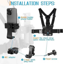 Verstelbare Sporttelefoonborstband Voor Het Moeiteloos Vastleggen Van Stabiele, Vloeiende Beelden, Sporttelefoonborstband Voor First-person-opnames, Ideaal Voor Outdoor Vloggen, Fietsen, Skiën En Andere Buitenactiviteiten — thumbnail 2