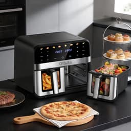 uJOY Airfryer - Met dubbele mand - 8 automatische programma’s - Veilig in gebruik - Antiaanbaklaag - Instelbare temperatuur (80°C – 200°C) — thumbnail 2