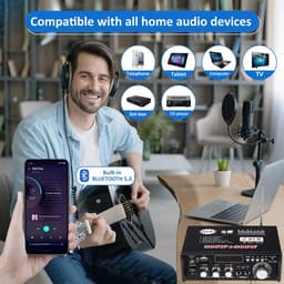 Audio Versterker - Stereo Versterker - Amplifier - Versterkers - USB - Zwart — thumbnail 2