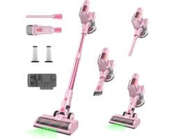 Krachtige Draadloze Stofzuiger Roze - Lichtgewicht en Oplaadbaar