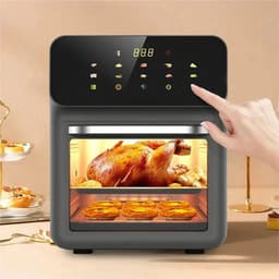 Flolife - Airfryer XXL 10 Liter – Olievrije Heteluchtfriteuse met 360° Circulatie, Automatische Standen, Elektrische Bakoven voor het Hele Gezin — thumbnail 4