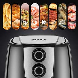 Heteluchtfriteuse - Airfryer - Gezond Koken - 360 Graden Systeem - 52 Liter - Zwart — thumbnail 2