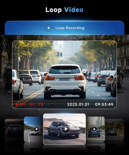 4-kanaals dashcam auto 360 graden - met 4 camera's 1080p voor en achter links, rechts, 2 inch 1080p dashcamera - Inclusief 32GB geheugenkaart — thumbnail 3