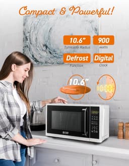 Kleine magnetron - Compact apparaat - Snel opwarmen - Digitaal display - 37 x 48 x 27 cm - Wit — thumbnail 3
