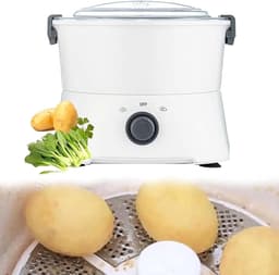 Elektrische Aardappelschiller - Automatische Schilmachine - Snel Groenten Schillen - Eén Knop Bediening - Tot 1kg - Wit — thumbnail 4