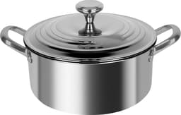 Cheffinger, Roestvrijstalen Kookpan 24cm met Metalen Deksel en Versterkte Handgrepen, Zilver — thumbnail 1