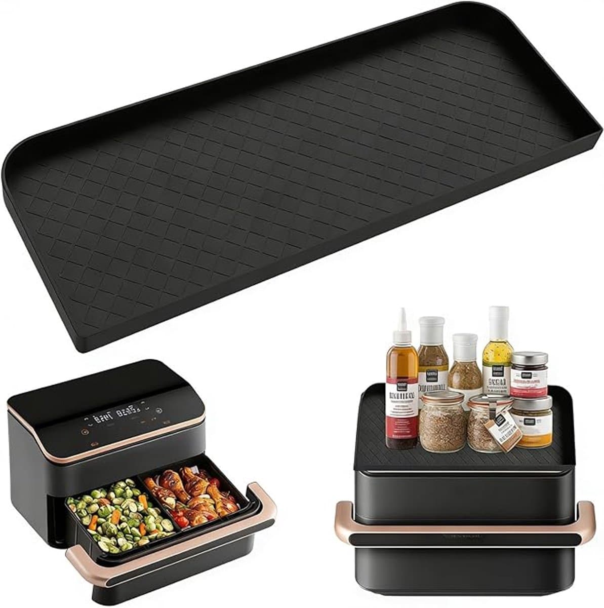 Siliconen Airfryer Mat Voor Dubbele Airfryer Herbruikbaar En Hittebestendig — afbeelding 1