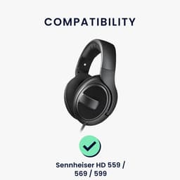 kwmobile 2x fluwelen oorkussens geschikt voor Sennheiser HD 559 / 569 / 599 koptelefoons - Kussens voor over-ear-koptelefoon in bruin — thumbnail 2
