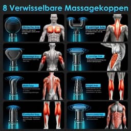 SNJY® Massage Gun - Massage Apparaat - Massage Pistool Professioneel - 99 Snelheden - 8 Massagekoppen - Zwart — thumbnail 5