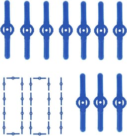 Vervangingssnijder Grastrimmer - Reservemessen Set - Gazon Onderhoud - Stevig ABS Hars - 100 Stuks - Blauw — thumbnail 1