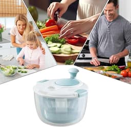 Salade Spinner - Sla Droger - Gezond Koken - Snelle Waterverwijdering - 5L Capaciteit - Wit — thumbnail 5