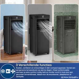 Erikssøn Mobiele Airco - 10.000 BTU - Incl. Raamafdichtingskit - Tot 30m² - 4-in-1 - Airconditioning - Ventilator - Ontvochtiger - Zwart — thumbnail 7