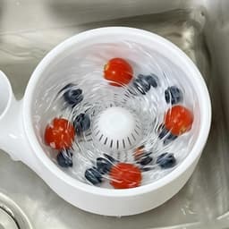 Draaiende Kom - Fruit en Groente - Keuken Hygiëne - 4-in-1 Ontwerp - Compact Formaat - Wit — thumbnail 3