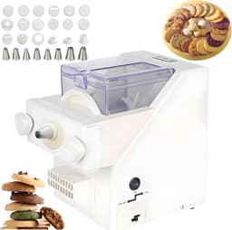 Koekjespersmachine - Koekjesmaker - Zelf Koekjes Maken - 8 Spuitmonden 6 Vormen - 180 W - Wit — thumbnail 1