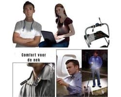 Florixa® Nekleeslamp - Leeslampje voor Boek - Neklamp met 3 Lichtstanden - LED Verlicht - 3 Kleuren - Extra Licht - Zwart - 13cm x 7cm x 2cm; 90 g