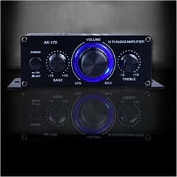 Digitale Versterker - Mini Stereo Audio - Muziek Afspelen - 2 Kanaals Uitvoer - 20W + 20W - Zwart — thumbnail 2