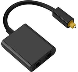Digitale glasvezel splitter, 1-in-2-uit glasvezel audio splitter, lichtgolfgeleider adapter, zwart en wit (zwart) — thumbnail 5