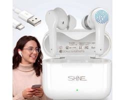Shine - Al vertaal oordopjes - Noise Canceling - Vertaalcomputer 127 talen - wit
