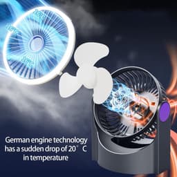 Verstelbare koelventilator - Met verlichting - Draagbaar - Luchtcirculatie - voor binnen en buiten — thumbnail 5