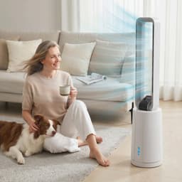 Mobiele Aircooler - 3-in-1 Torenventilator & Luchtkoeler - 1.7 Liter Waterreservoir - Met Afstandsbediening & Timer (15u) - Voor Thuis - Kantoor — thumbnail 4