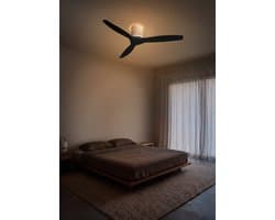 CREATE - Plafondventilator stil 40W (Ø132cm) - Sfeerlicht LED - Afstandsbediening - 6 snelheden - Programmeerbaar - WIND CALM CUSTOM RATTAN — afbeelding 1