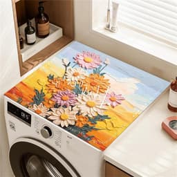 Wasmachine Droger Cover - Apparaat Beschermer - Apparaten Beschermen - Antislip Basis - 40x40cm - Oranje — thumbnail 1