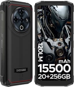 DOOGEE Fire6 Power - Robuuste Smartphone - 20 RAM +256GB ROM / 2 TB TF - 15500mAh/33W- 3-in-1 Reverse Charging/18 W - 6.56 Inth 90Hz - Android 14 - 50MP AI Camera - 120 lm zaklamp - Zwart — thumbnail 1
